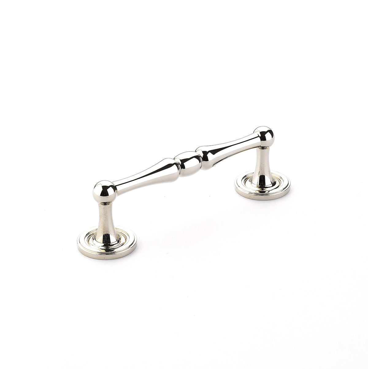 Atherton Pull w/ Plain Footplate by Schaub - Polished Nickel - New York Hardware