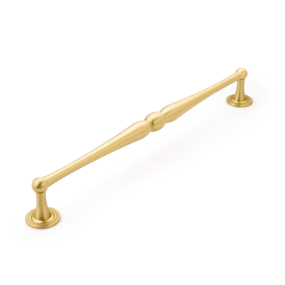 Atherton Appliance Pull w/ Plain Footplate by Schaub - Satin Brass - New York Hardware