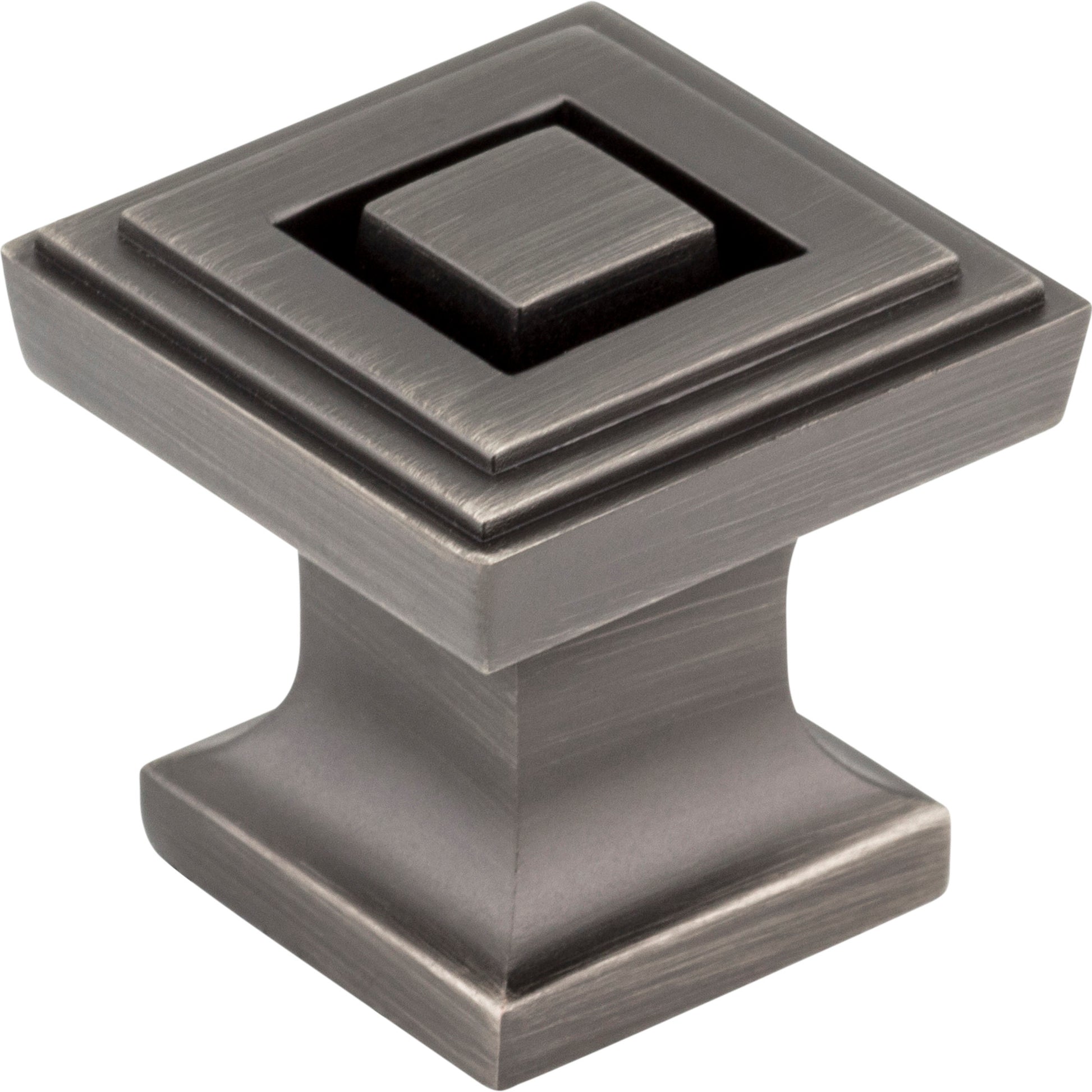 Square Delmar Cabinet Knob by Jeffrey Alexander - Brushed Pewter