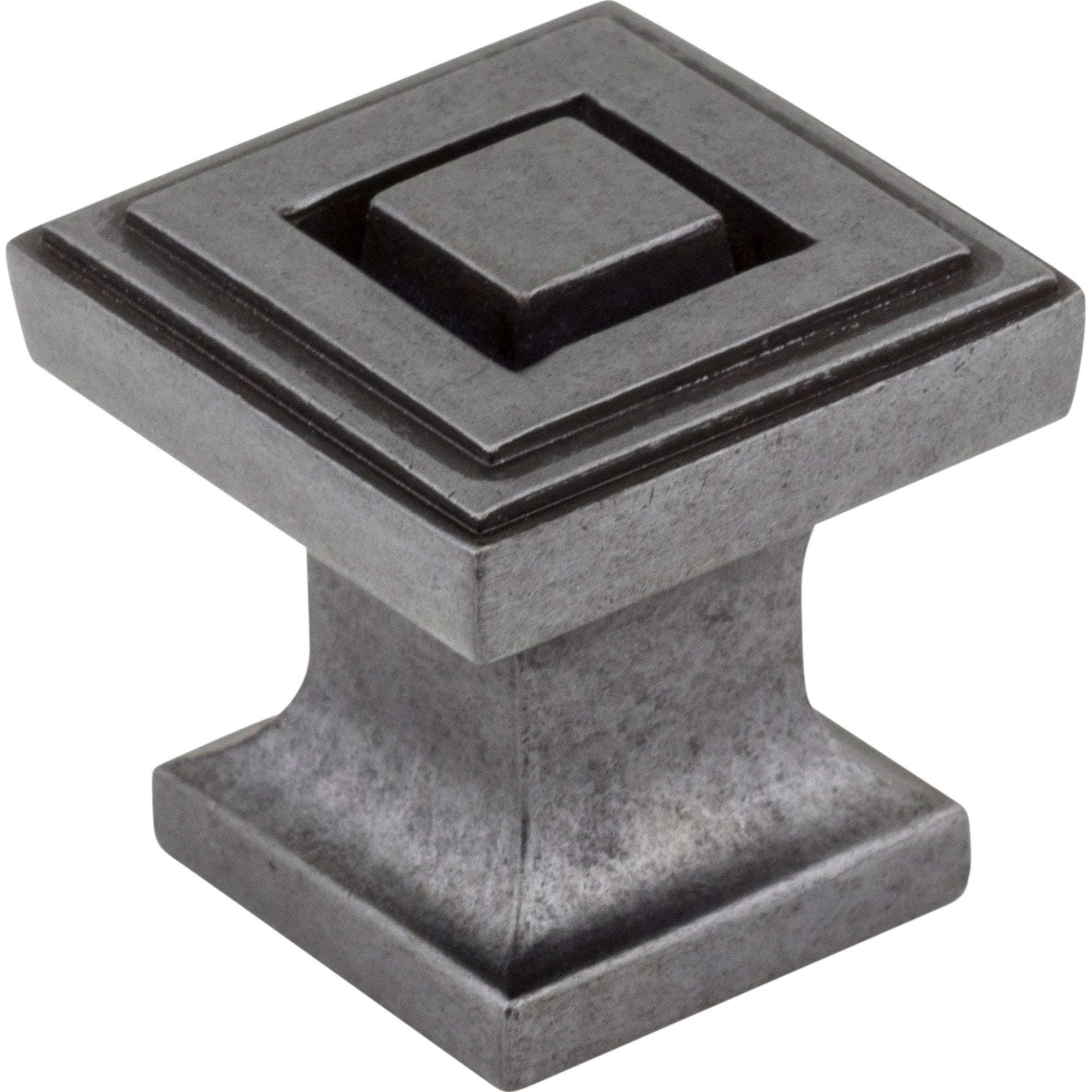 Square Delmar Cabinet Knob by Jeffrey Alexander - Gun Metal