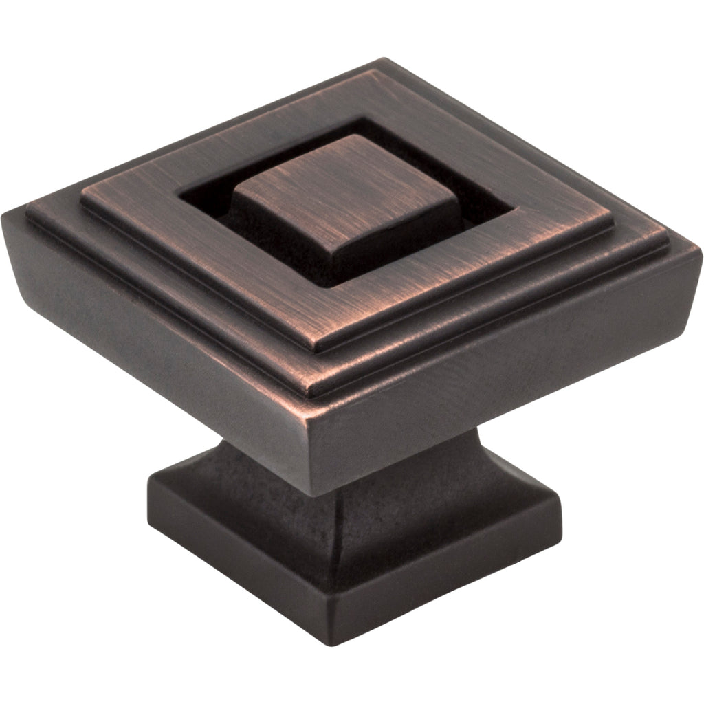 Square Delmar Cabinet Knob by Jeffrey Alexander - Brushed Oil Rubbed Bronze