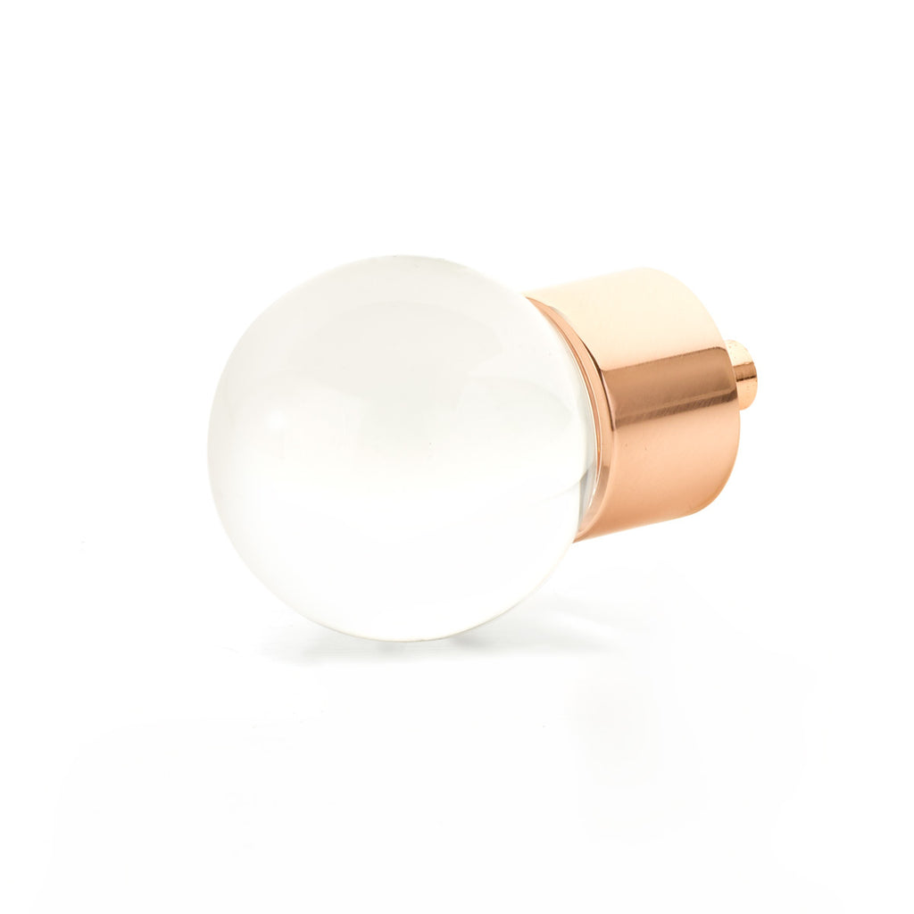 City Lights Glass Globe Knob by Schaub - Polished Rose Gold - New York Hardware