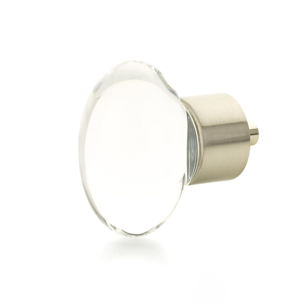 City Lights Oval Glass Knob by Schaub - Satin Nickel - New York Hardware