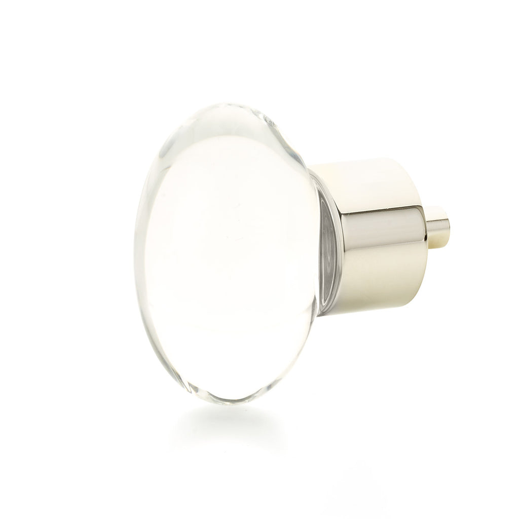 City Lights Oval Glass Knob by Schaub - Polished Nickel - New York Hardware