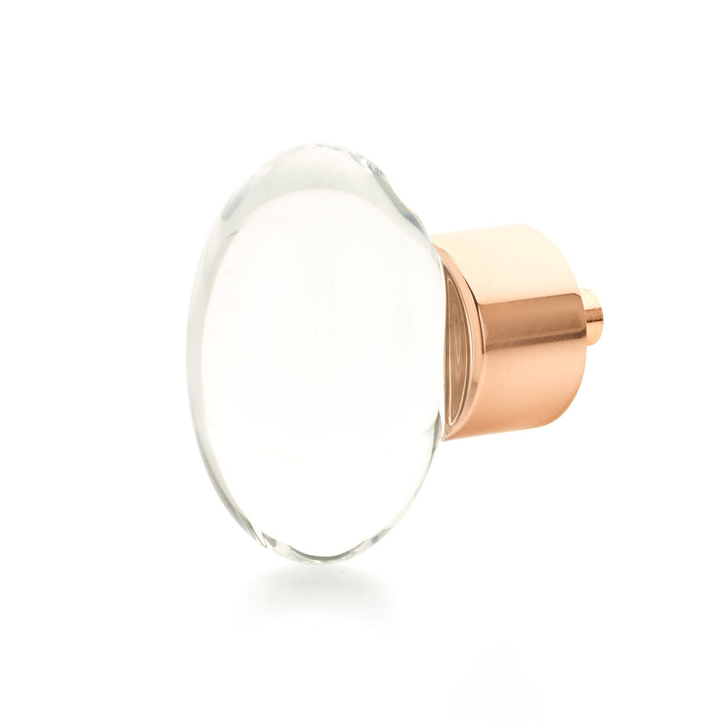 City Lights Oval Glass Knob by Schaub - Polished Rose Gold - New York Hardware