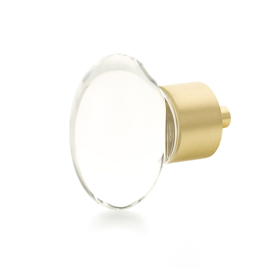 City Lights Oval Glass Knob by Schaub - Satin Brass - New York Hardware