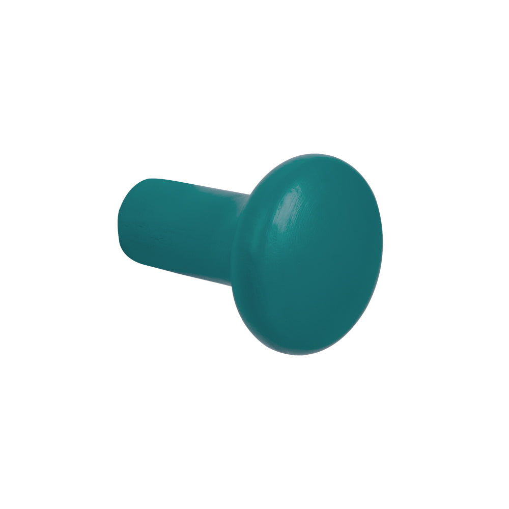 Tall Wooden Button Knob by Schwinn - Turquoise Green Pantone - New York Hardware