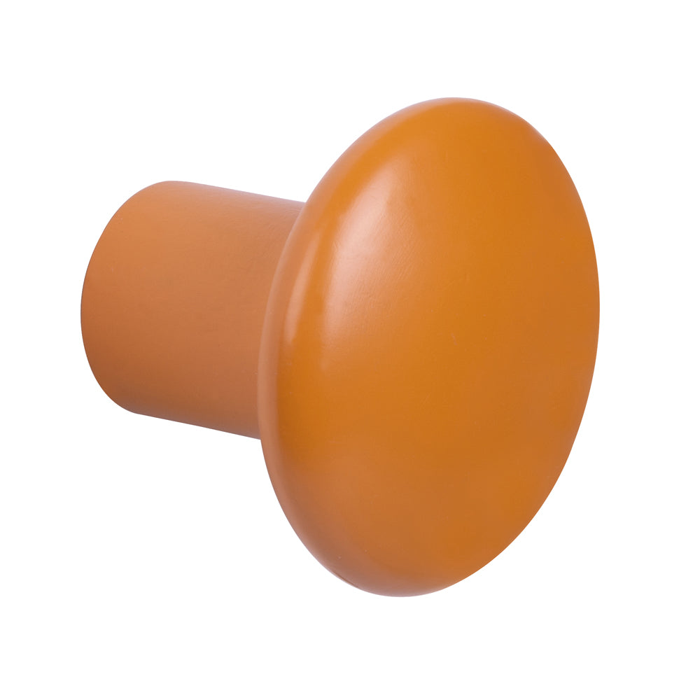 Tall Wooden Button Knob by Schwinn - Terracotta Pantone - New York Hardware