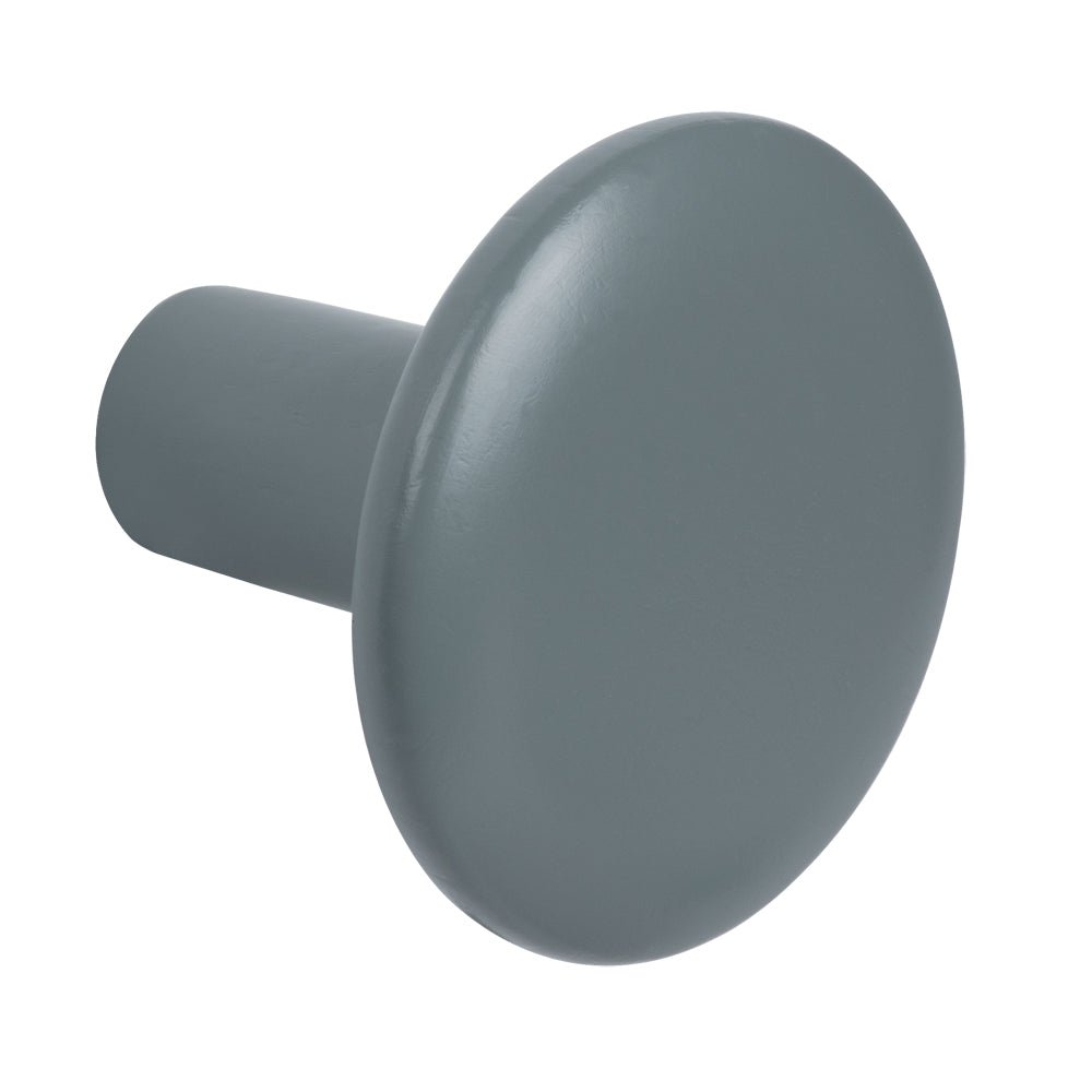 Tall Wooden Flat Top Button Knob by Schwinn - Dark Gray Pantone - New York Hardware
