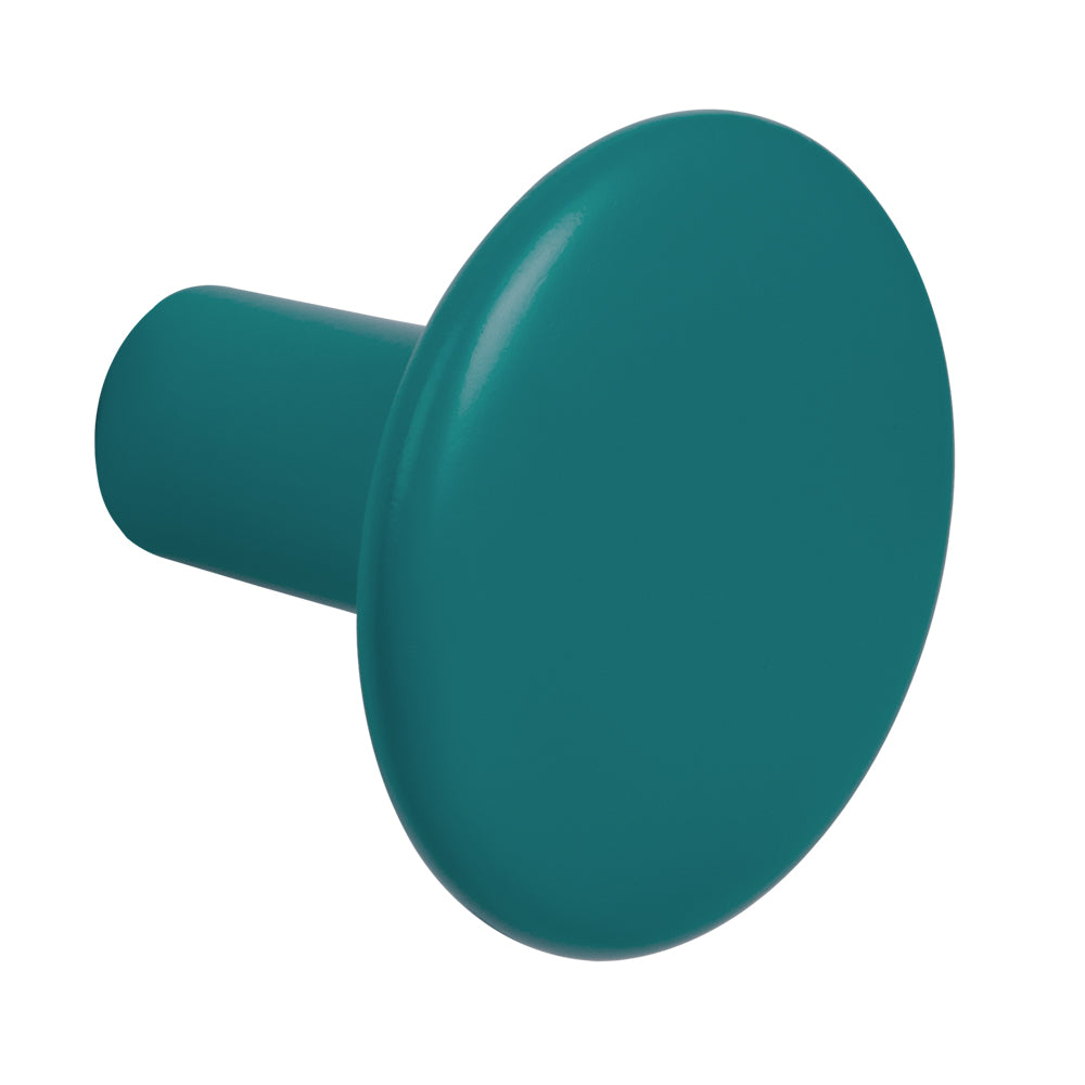 Tall Wooden Flat Top Button Knob by Schwinn - Turquoise Green Pantone - New York Hardware