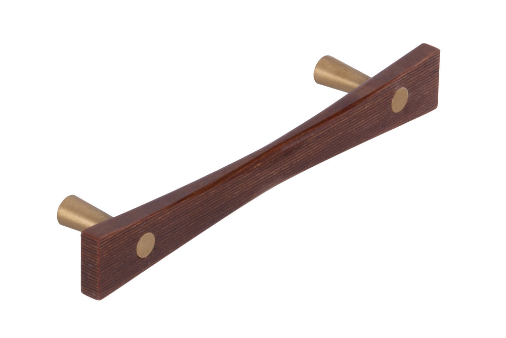 Wooden Bow Tie Pull by Schwinn - Brushed Brass - New York Hardware