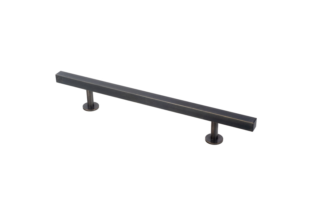 Square Bar Refrigerator Handle by Lew's Hardware - 9" - Oil-rubbed Bronze - New York Hardware