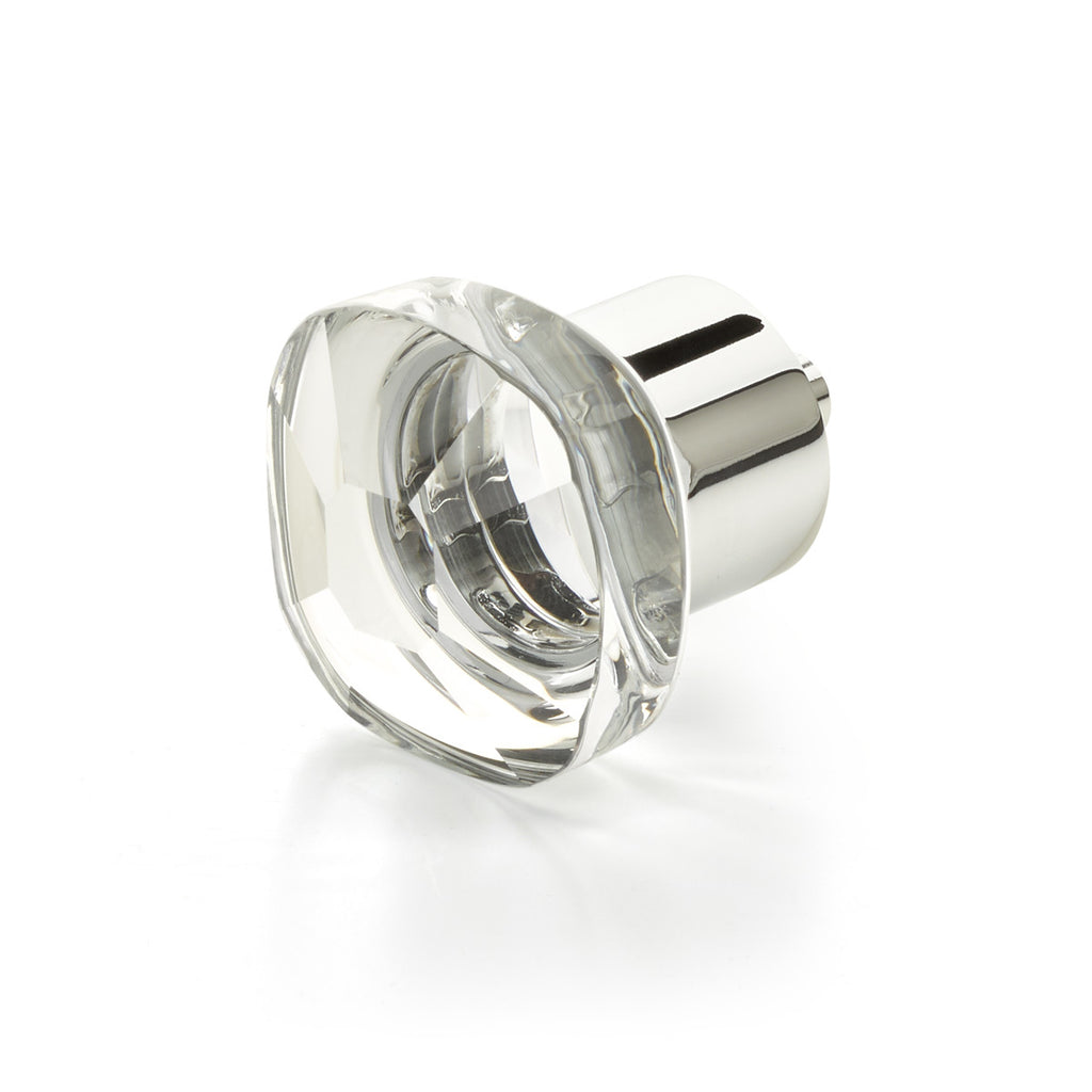 City Lights Soft Square Glass Knob by Schaub - Polished Chrome - New York Hardware