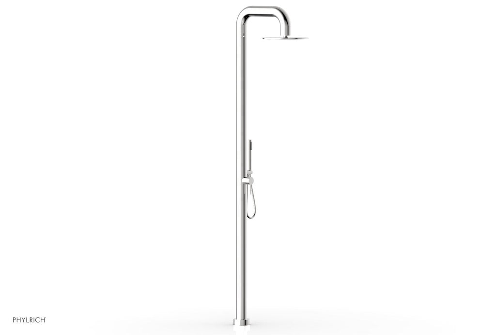 OUTDOOR SHOWER Pressure Balance Shower with 12" Rain Head and Hand Shower by Phylrich - Stainless Steel