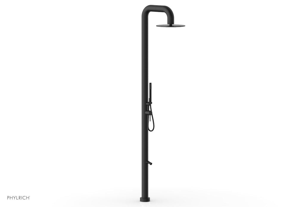 OUTDOOR SHOWER Pressure Balance Shower with 12" Rain Head, Hand Shower and Foot Wash by Phylrich - Satin White