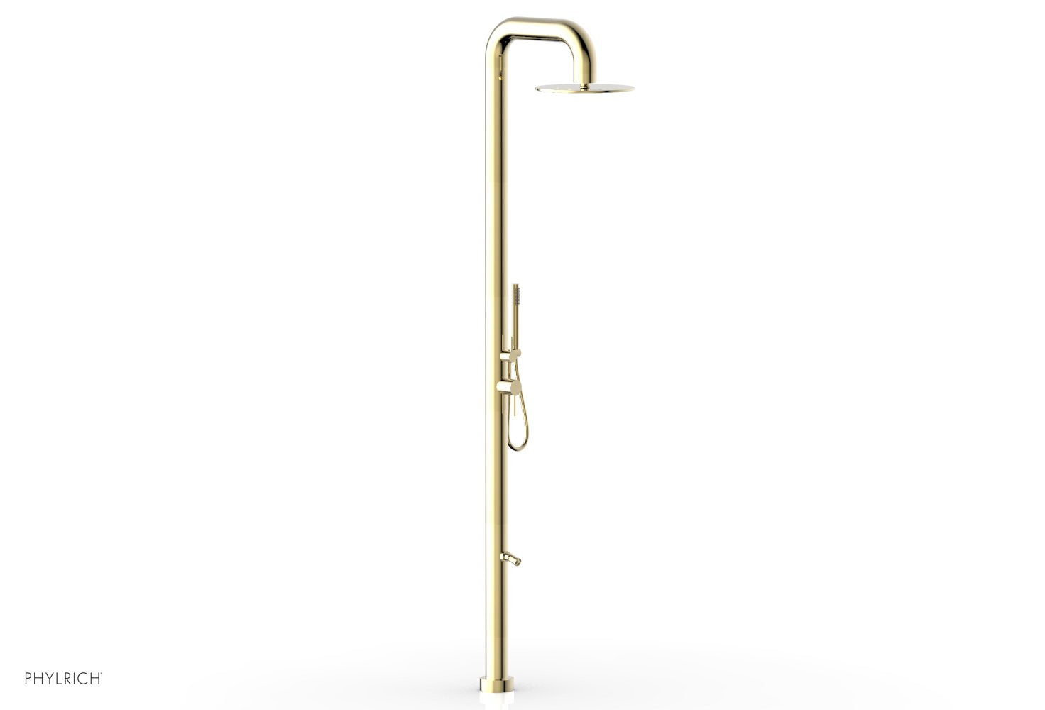 OUTDOOR SHOWER Pressure Balance Shower with 12" Rain Head, Hand Shower and Foot Wash by Phylrich - Stainless Steel