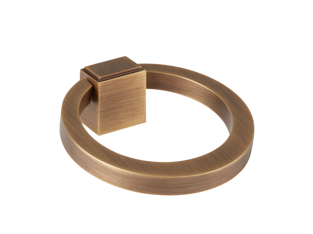 Oblique Cabinet Ring Pull by Armac Martin - 64mm - Satin Nickel Plate