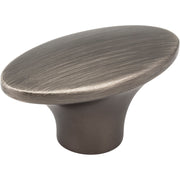 Oval Hudson Cabinet Knob by Jeffrey Alexander - Brushed Pewter