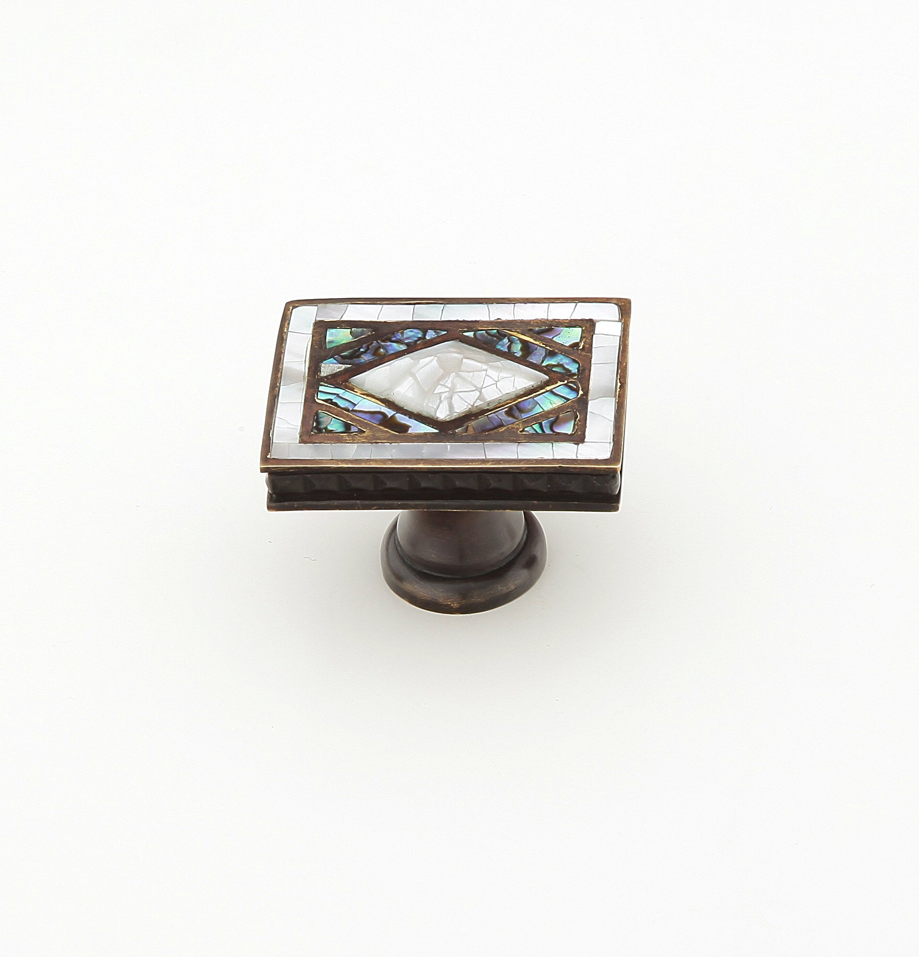 Avalon Bay Rectangular Inlaid Knob by Schaub - New York Hardware, Inc