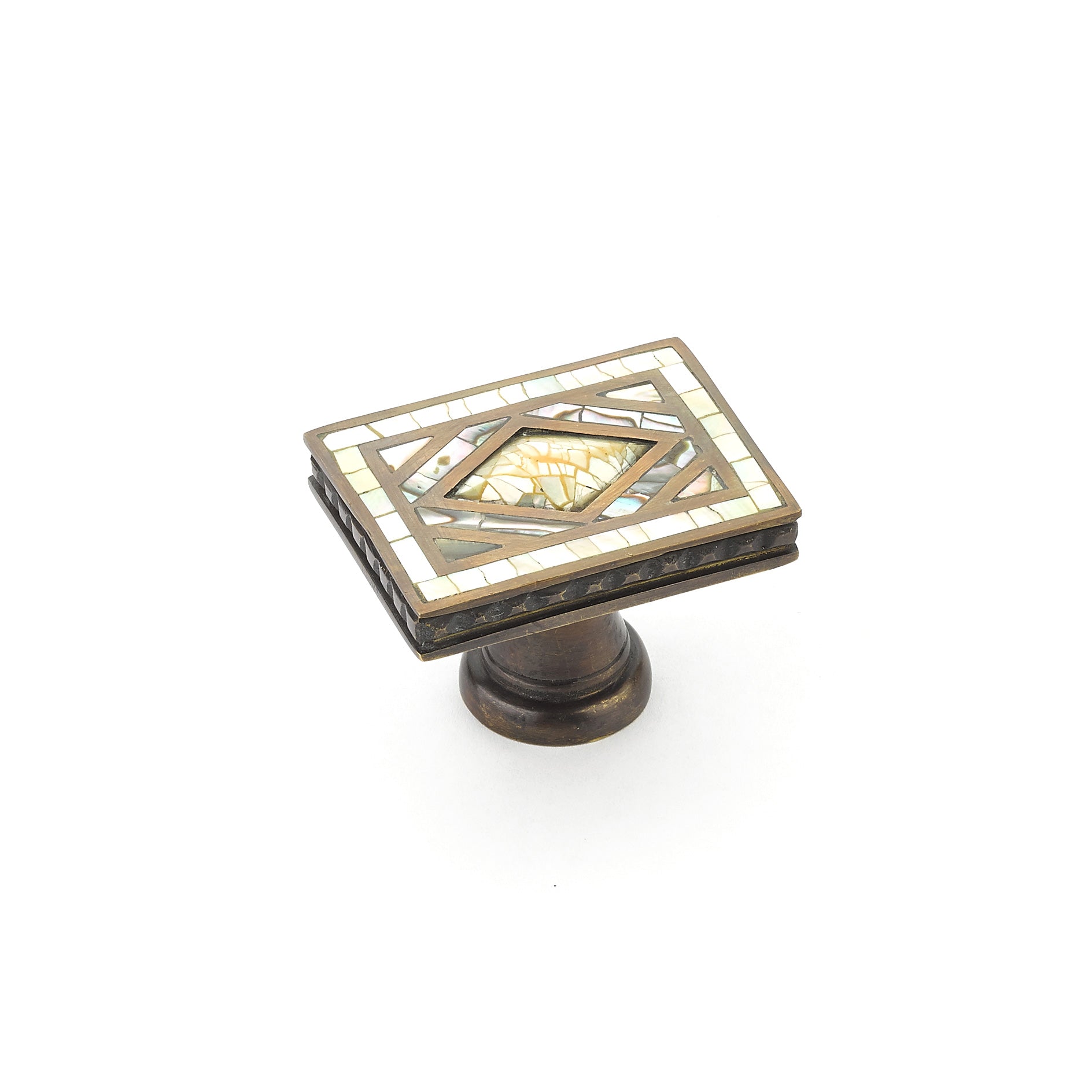 Avalon Bay Rectangular Inlaid Knob by Schaub - New York Hardware, Inc