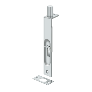 Square Flush Bolt HD by Deltana - 6"  - Polished Chrome - New York Hardware