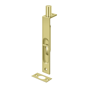 Square Flush Bolt HD by Deltana - 6"  - Polished Brass - New York Hardware