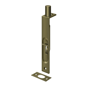 Square Flush Bolt HD by Deltana - 6"  - Antique Brass - New York Hardware