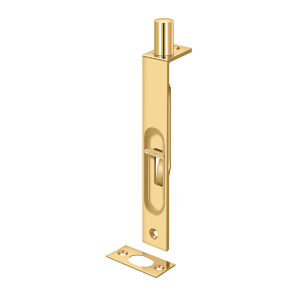 Square Flush Bolt HD by Deltana - 6"  - PVD Polished Brass - New York Hardware