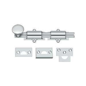 Bolts Surface HD Bolt by Deltana - 6" - Polished Chrome - New York Hardware