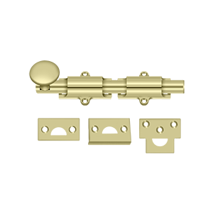 Bolts Surface HD Bolt by Deltana - 6" - Unlacquered Brass - New York Hardware