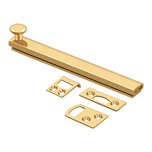 Concealed Screw Surface Bolts HD by Deltana - 6"  - PVD Polished Brass - New York Hardware