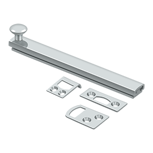 Concealed Screw Surface Bolts HD by Deltana - 6"  - Polished Chrome - New York Hardware