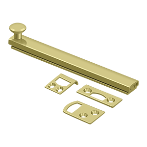 Concealed Screw Surface Bolts HD by Deltana - 6"  - Polished Brass - New York Hardware