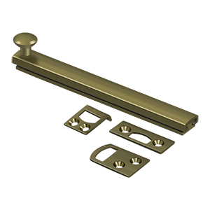Concealed Screw Surface Bolts HD by Deltana - 6"  - Antique Brass - New York Hardware
