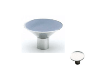 Round Flat Top Knob - 1 2/7" (33mm) Polished Stainless Steel - New York Hardware Online