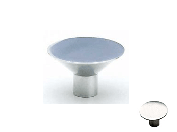 Round Flat Top Knob - 1 2/7" (33mm) Polished Stainless Steel - New York Hardware Online