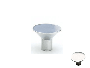 Round Flat Top Knob - 1" (25mm) Polished Stainless Steel - New York Hardware Online