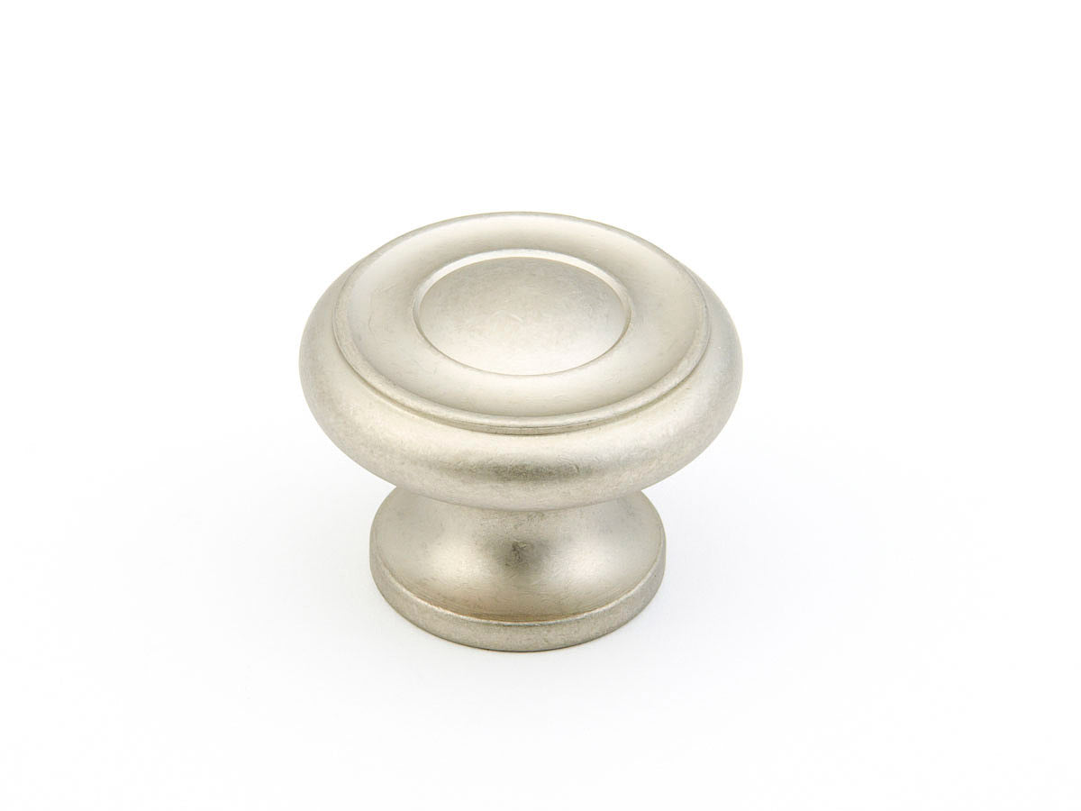Traditional Knob by Schaub - Distressed Nickel - New York Hardware