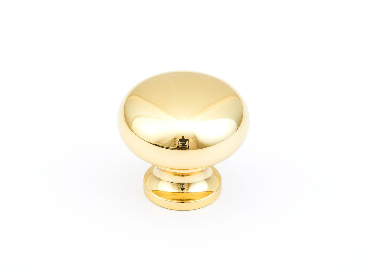Traditional Round Knob by Schaub - Polished Brass - New York Hardware