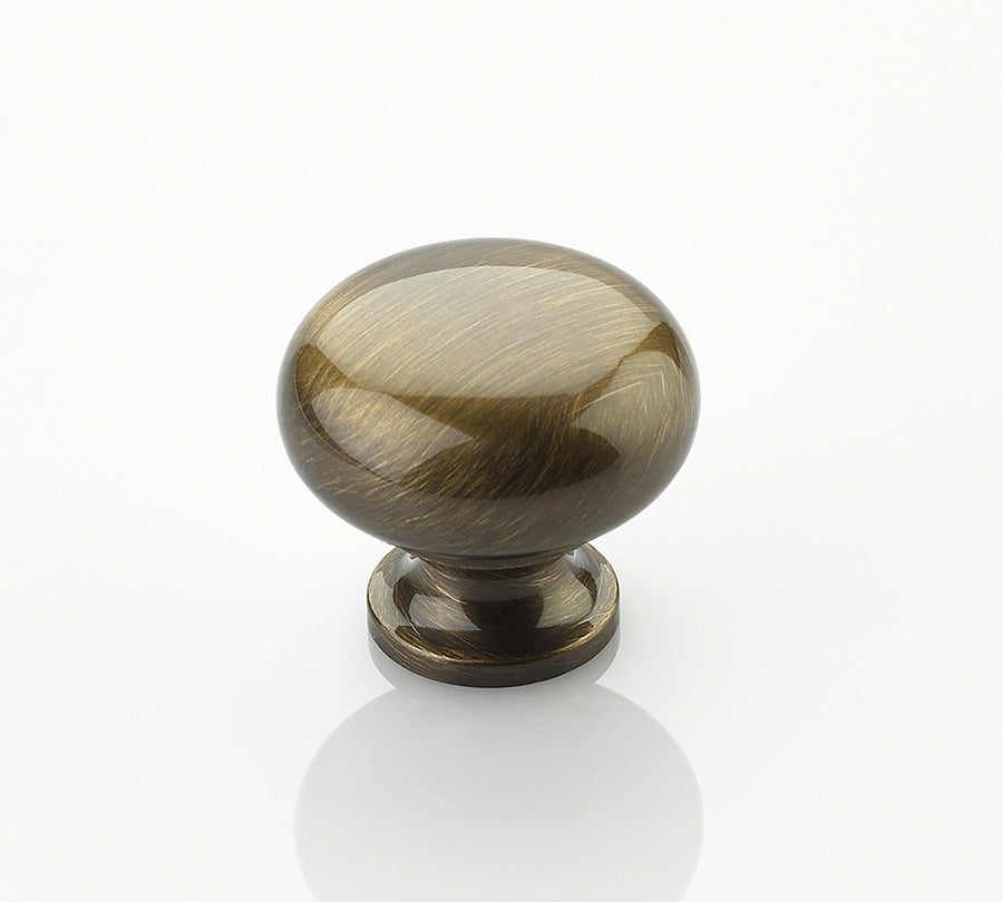 Traditional Round Knob by Schaub - Antique Brass - New York Hardware