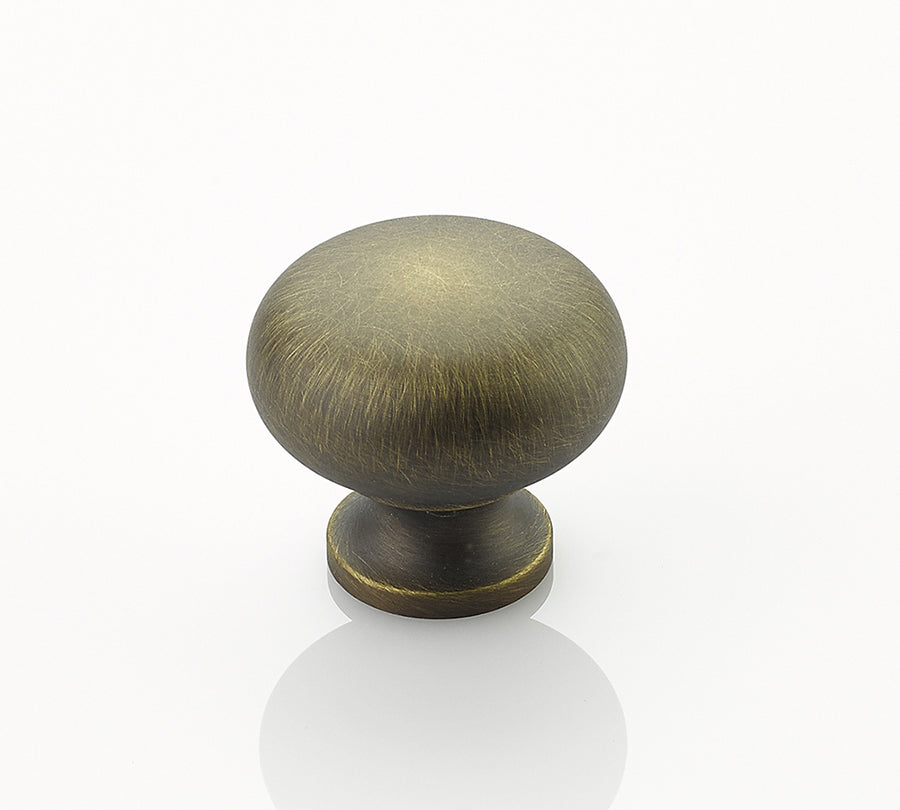 Traditional Round Knob by Schaub - Antique Light Brass - New York Hardware