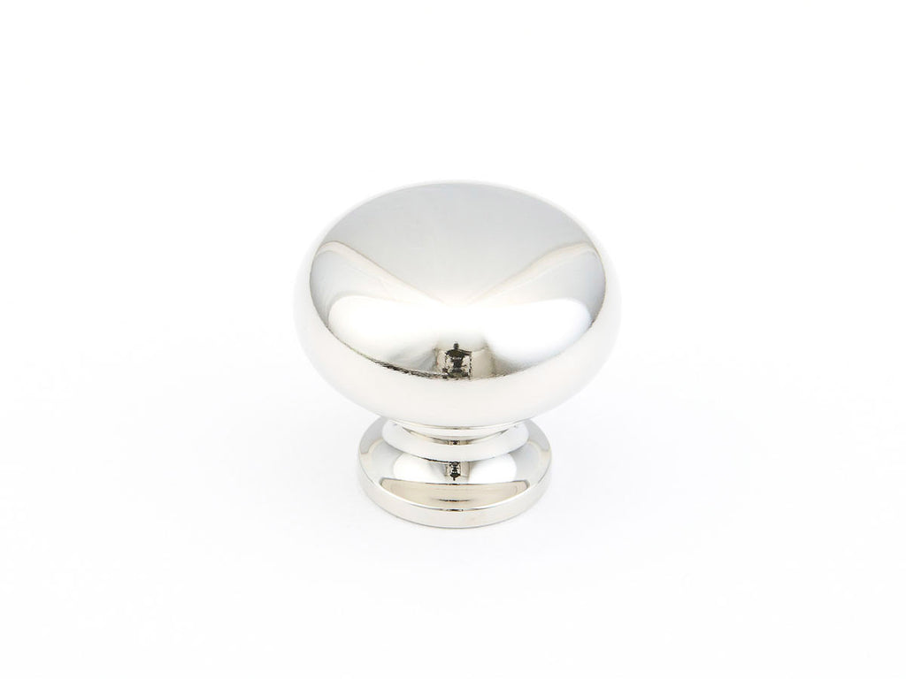 Traditional Round Knob by Schaub - Polished Nickel - New York Hardware