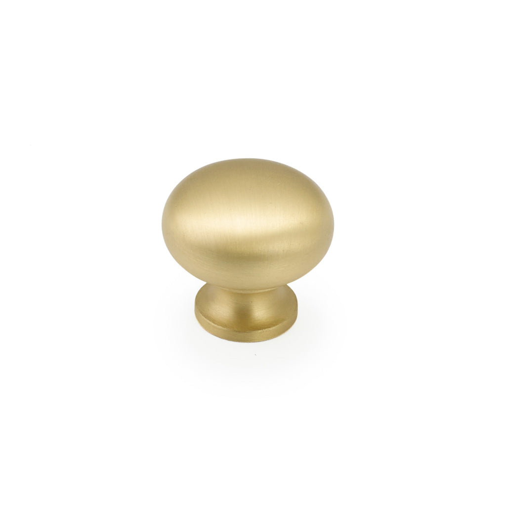 Traditional Round Knob by Schaub - Satin Brass - New York Hardware