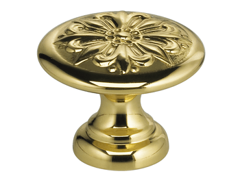 1-3/16" Diameter Graphic Flower Omnia Cabinet Knob - New York Hardware