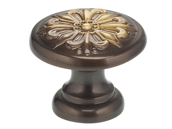 1-9/16" Diameter Graphic Flower Omnia Cabinet Knob - New York Hardware