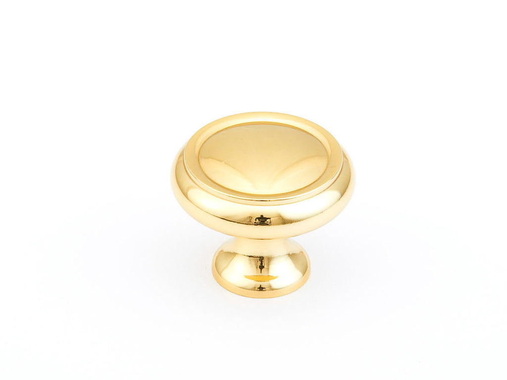 Traditional Ridged Knob by Schaub - Polished Brass - New York Hardware