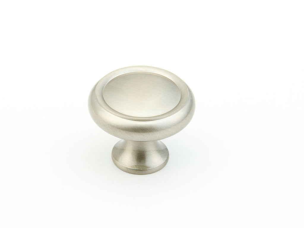 Traditional Ridged Knob by Schaub - Satin Nickel - New York Hardware