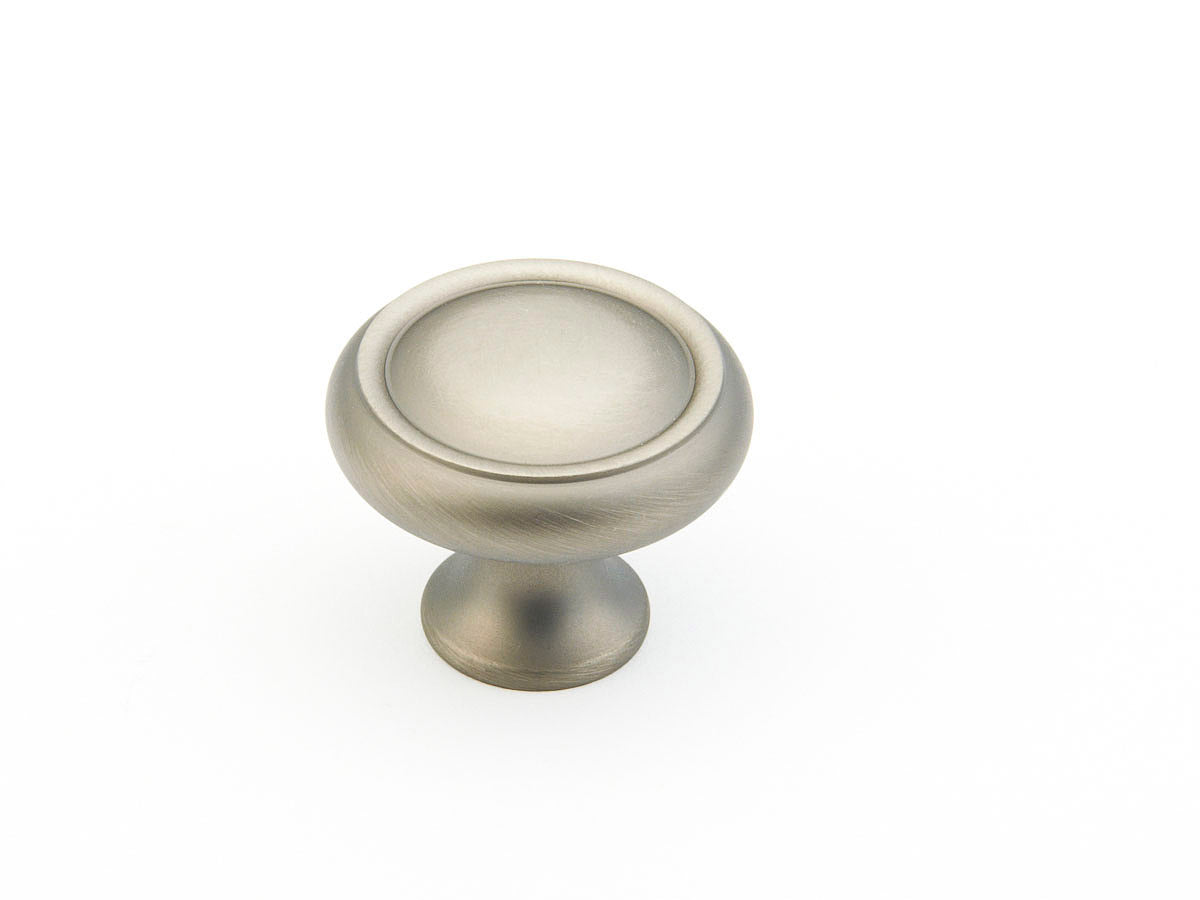 Traditional Ridged Knob by Schaub - Antique Nickel - New York Hardware