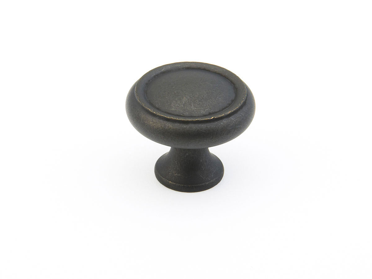 Traditional Ridged Knob by Schaub - Distressed Bronze - New York Hardware