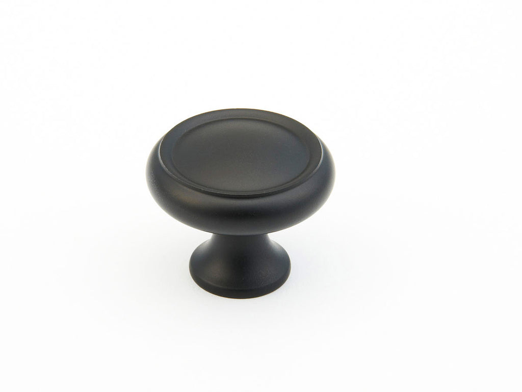 Traditional Ridged Knob by Schaub - Flat Black - New York Hardware